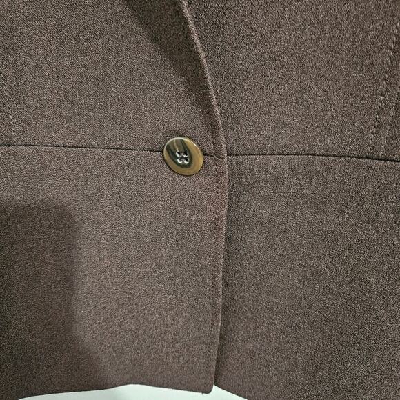 Preston & York Brown Single Button Blazer Jacket High Neck Size Small - Picture 5 of 8
